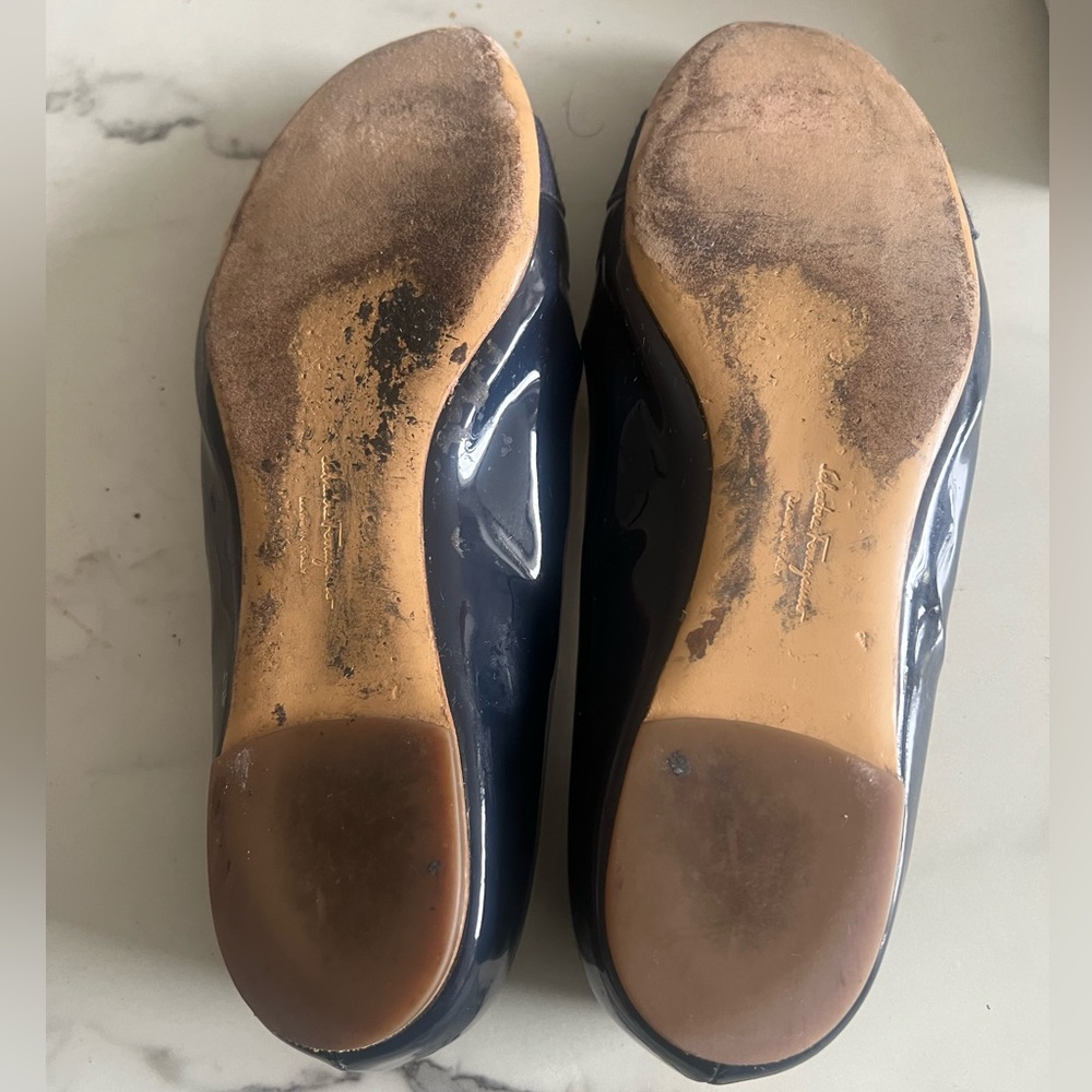 Salvatore Ferragamo Navy Blue Flats - Picture 5 of 10